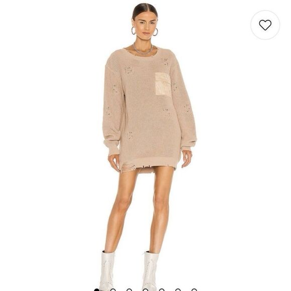 SER.O.YA Devin Oversized Tan Sweater Size XXS Distressed Cotton - Picture 9 of 9